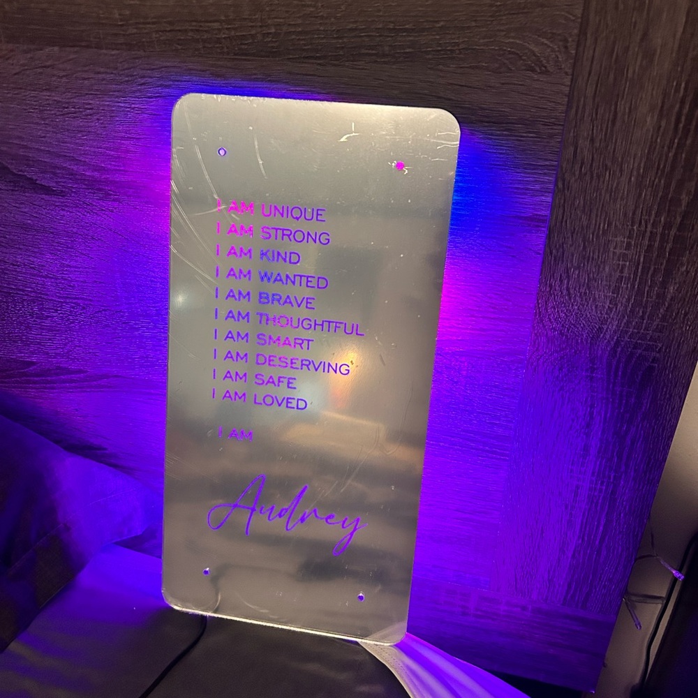 Personalized LED Acrylic Sign with Affirmations “Audrey”